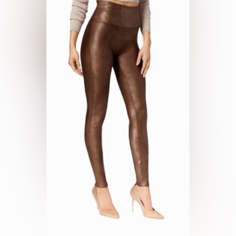 736. NWOT! SPANX Shiny Brown Leggings